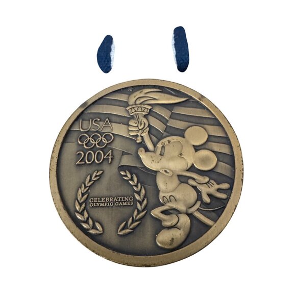 Disney 2004 USA‎ Olympics Commemorative Medal Mickey Mouse & Lanyards & 4 Pins - Picture 4 of 12